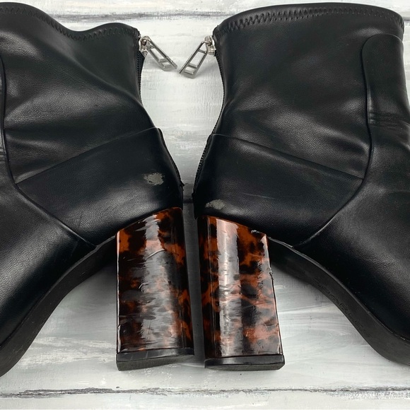 Charles by Charles David Black Chunky Block Heel Boots Trudy Ankle Boot 7.5M - Picture 13 of 16